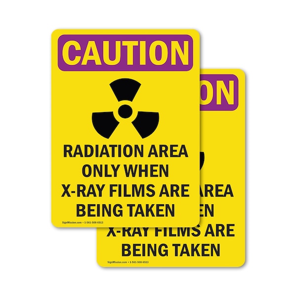 Signmission Radiation & Laser Sign, 7 in H x 5 in W, Vinyl Decal, Rectangle OS-2PACK-CR-D-57-V-10253 - main